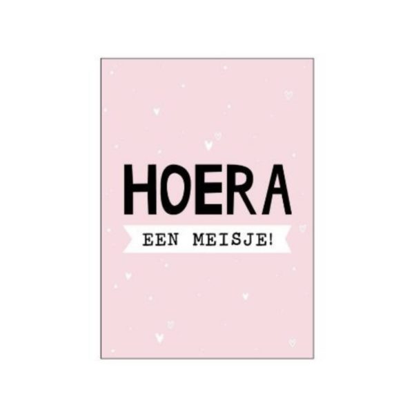Wenskaart hoera een meisje!