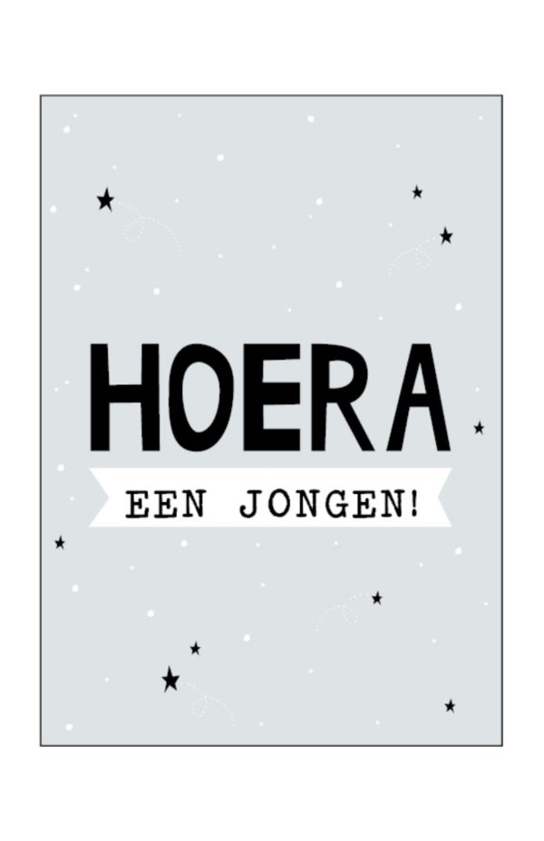 Wenskaart hoera een jongen!