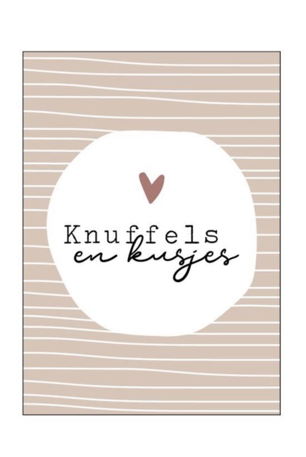 Wenskaart knuffels en kusjes