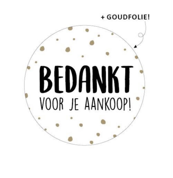 Cadeausticker bedankt voor je aankoop