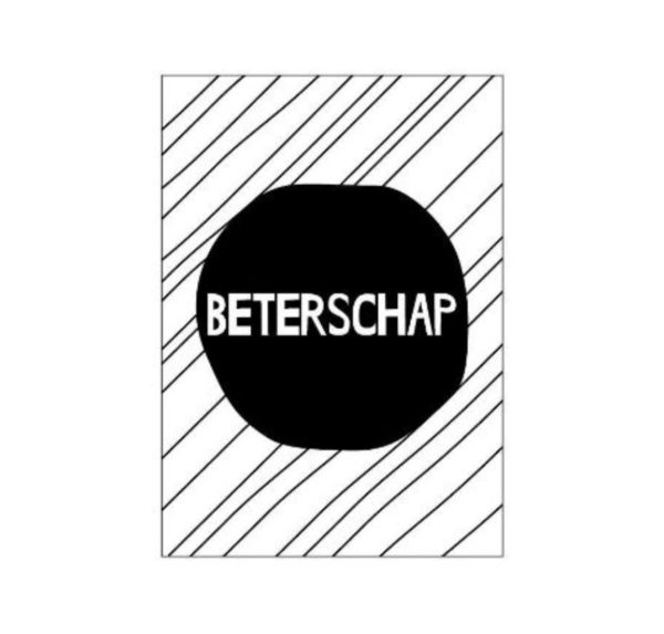 Wenskaart beterschap zwart wit