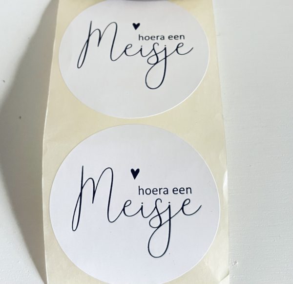 Cadeausticker hoera een meisje
