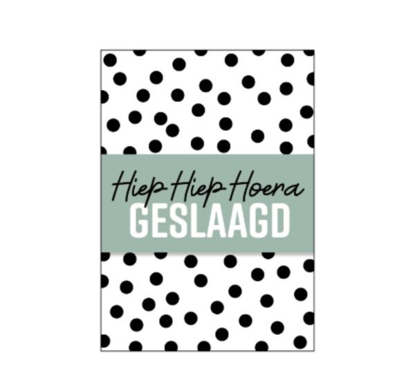 Wenskaart hiep hiep hoera geslaagd