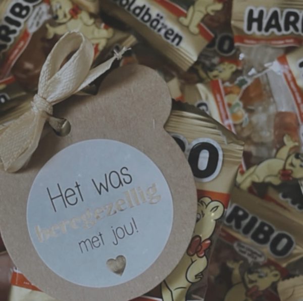 bere gezellig (zakjes snoep met label)