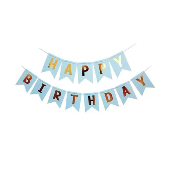 Slinger happy birthday blauw